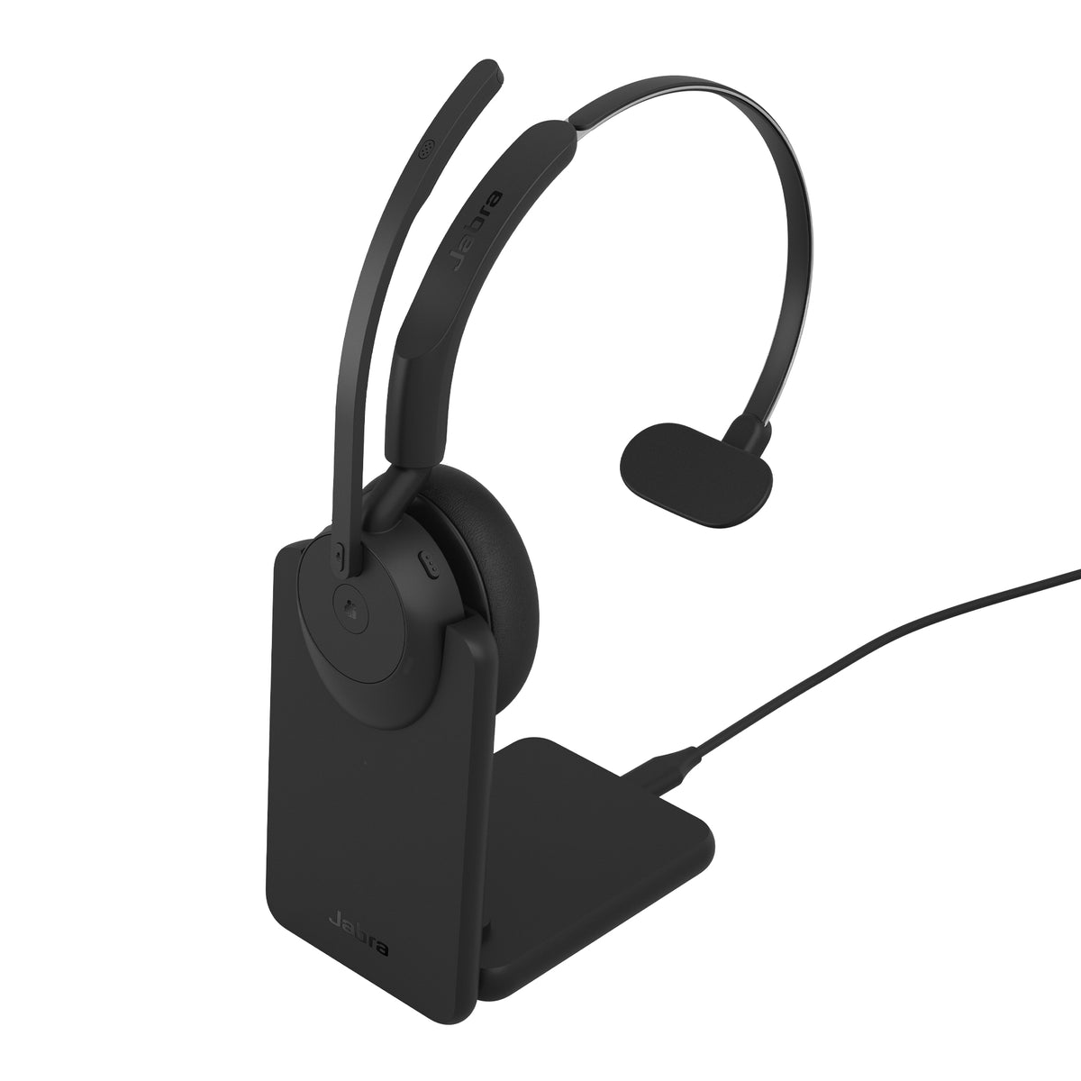 Jabra Evolve3 45 MS - USB-C with Dongle - Mono (Charging Stand) - 34599-899-889