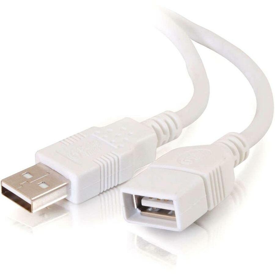 C2G 3m (10ft) USB Extension Cable - USB 2.0 A to USB A - M/F - Type A Male - Type A Female - 9.84ft - White - 26686