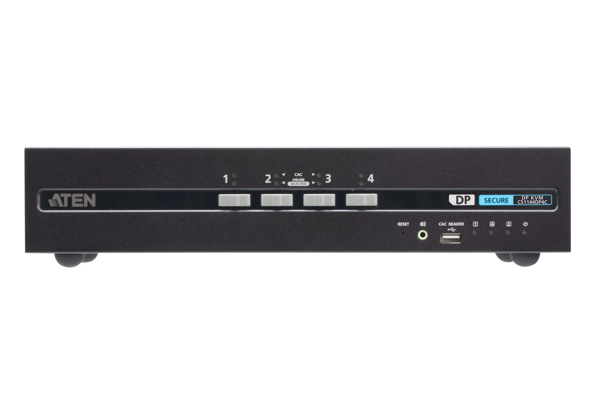 ATEN 4-Port USB DisplayPort Dual Display Secure KVM Switch with CAC (PSD PP v4.0 Compliant) - CS1144DP4C ATEN
