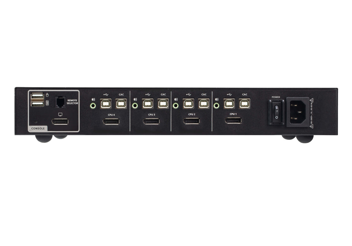 ATEN 4-Port USB DisplayPort Secure KVM Switch with CAC (PSD PP v4.0 Compliant) - CS1184DP4C ATEN