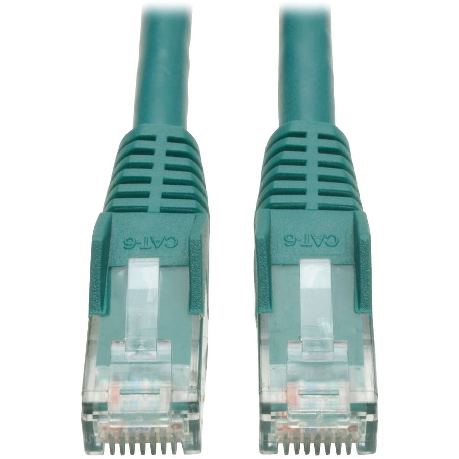 Tripp Lite 10ft Cat6 Gigabit Snagless Molded Patch Cable RJ45 M/M Green 10' - 10ft - 1 x RJ-45 Male - 1 x RJ-45 Male - Green - N201-010-GN