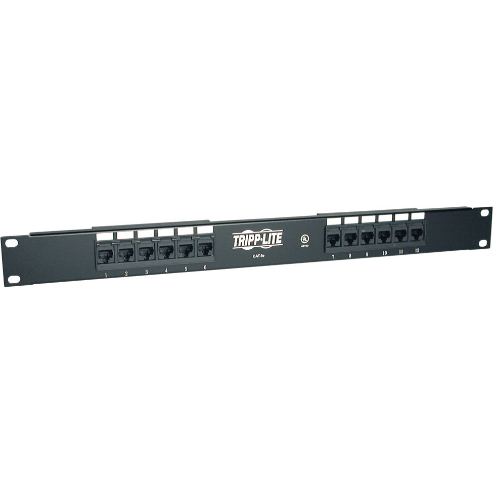 Tripp Lite 12-Port Cat5e Cat5 Rackmount Patch Panel 568B 110 Punch 1URM TAA - 568B, RJ45 Ethernet" - N052-012