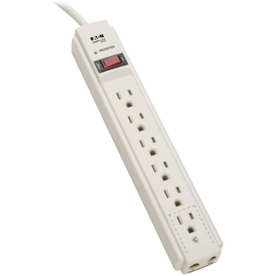 Tripp Lite Surge Protector Power Strip 120V 6 Outlet RJ11 4' Cord 790 Joule - 6 x NEMA 5-15R - 1800 VA - 790 J - 120 V AC Input - 120 V AC Output - Fax/Modem/Phone