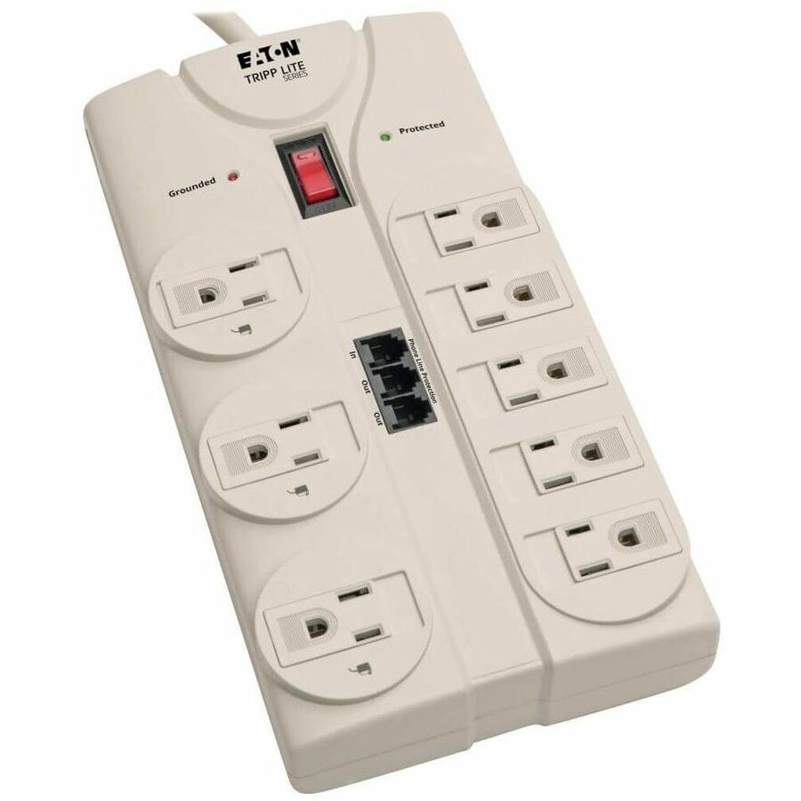 Tripp Lite Surge Protector Power Strip 120V 5-15R 8 Outlet RJ11 8' Cord 2160 Joule - 8 x NEMA 5-15R - 1800 VA - 2160 J - 120 V AC Input - 120 V AC Output
