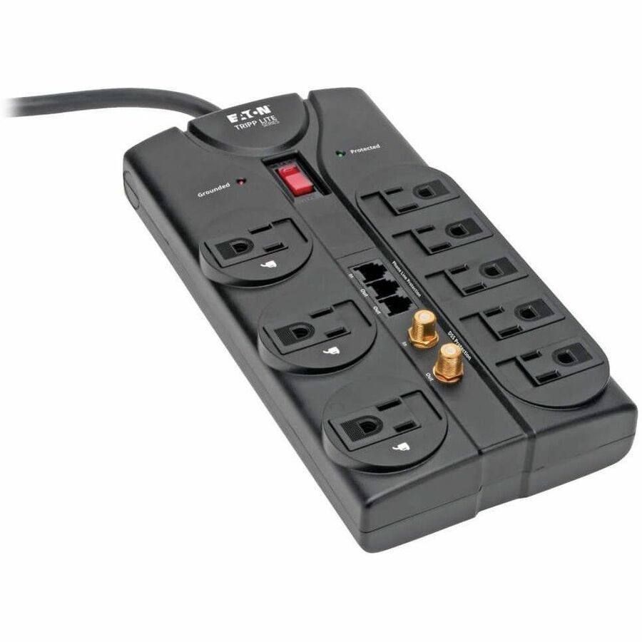 Tripp Lite Surge Protector Power Strip 120V 8 Outlet RJ11 Coax 8' Cord 2160 Joule - Receptacles: 8 x NEMA 5-15R - 2160J