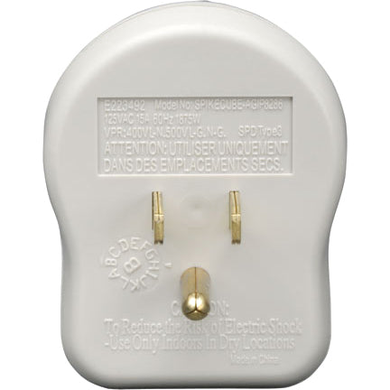 Tripp Lite Surge Protector Wallmount Direct Plug In 120V 1 Outlet 600 Joule - Receptacles: 1 x NEMA 5-15R - 600J - SPIKECUBE