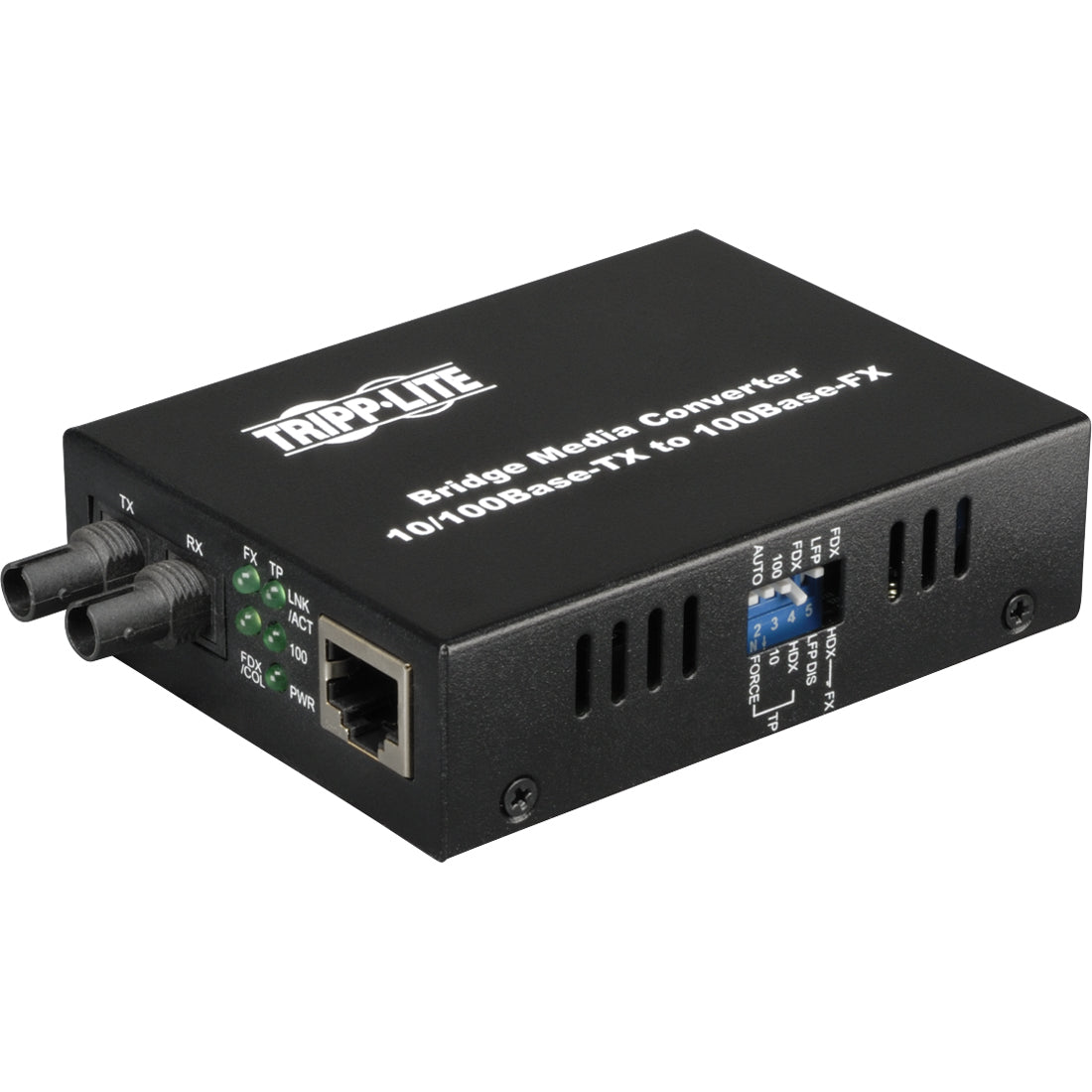 Tripp Lite Fiber Optic 10/100BaseT to 100BaseFX-ST Multimode Media Converter 2km 1310nm - 1 x RJ-45 , 1 x ST Duplex - 10/100Base-TX, 100Base-FX - N784-001-ST