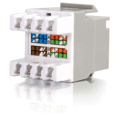C2G Cat5E RJ45 UTP Keystone Jack - White - RJ-45, 110-punchdown - 03791