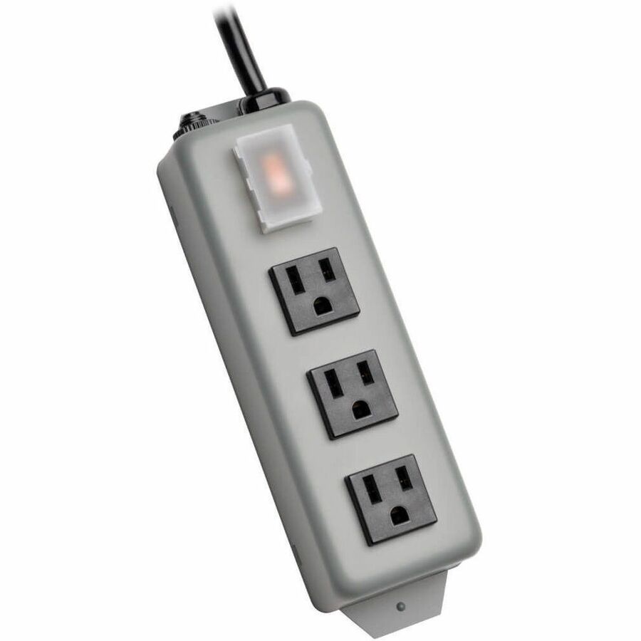 Tripp Lite Waber Power Strip Metal 5-15R 3 Outlet 5-15P 6' Cord - NEMA 5-15P - 3 NEMA 5-15R - 6ft - 3SP