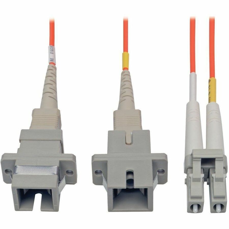 Tripp Lite 0.3M Duplex Multimode Fiber Optic 62.5/125 Adapter LC/SC M/F 1ft 1' 0.3 Meter - (LC-SC M/F) 0.3M (1-ft.) - N458-001-62