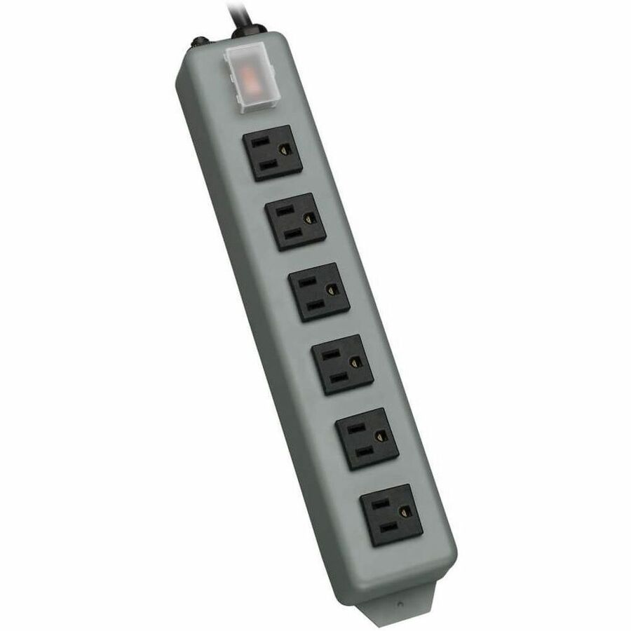 Tripp Lite Waber Power Strip 6-Outlet Industrial Right Angle 5-15R 15ft Crd - NEMA 5-15P - 6 NEMA 5-15R - 15ft Input - UL24RA-15