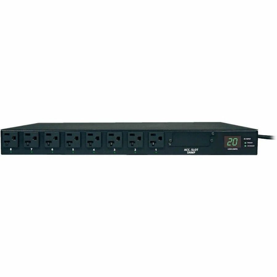 Tripp Lite PDU Metered ATS 120V 20A 5-15/20R 16 Outlet L5-20P Horizontal 1U - 16 x NEMA 5-15/20R - 2.4kVA - 1U Rack-mountable - PDUMH20AT