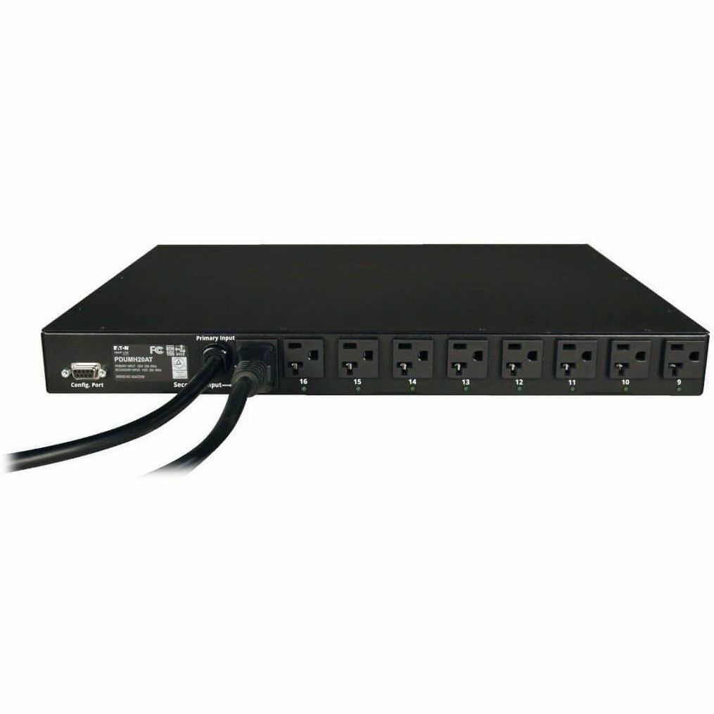 Tripp Lite PDU Metered ATS 120V 20A 5-15/20R 16 Outlet L5-20P Horizontal 1U - 16 x NEMA 5-15/20R - 2.4kVA - 1U Rack-mountable - PDUMH20AT