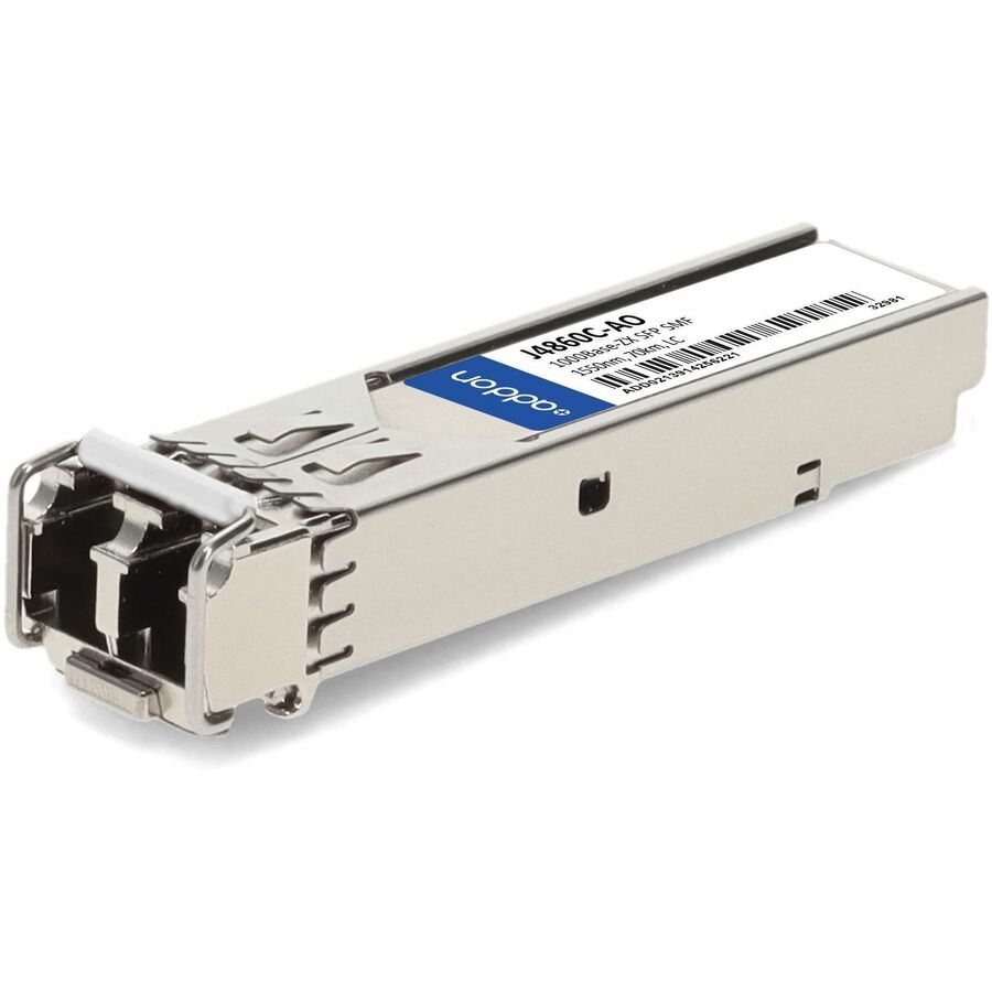 AddOn HP J4860C Compatible TAA Compliant 1000Base-ZX SFP Transceiver (SMF, 1550nm, 70km, LC) - 100% compatible and guaranteed to work - J4860C-AO
