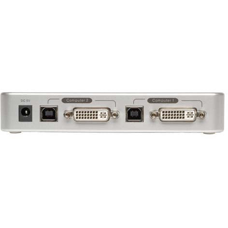 Tripp Lite 2-Port Compact DVI / USB KVM Switch w/ Audio and Cable Kit - 2 x 1 - 2 x DVI-I Monitor - B004-DUA2-K-R