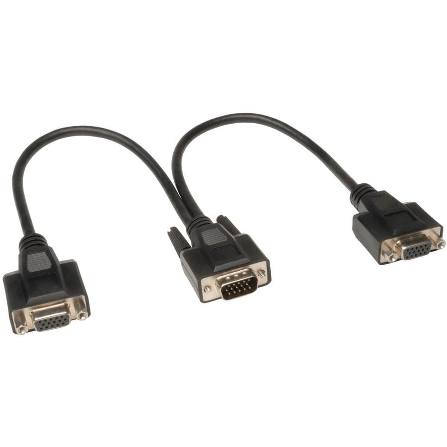 Tripp Lite 1' High Resolution VGA Monitor Y Splitter Cable HD15 to 2x HD15 - (HD15 M to 2x HD15 F) 1-ft. - P516-001-HR