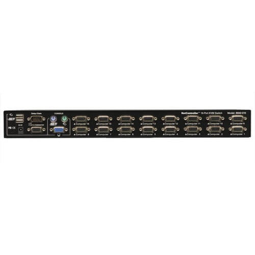 Tripp Lite 16-Port Rackmount USB / PS2 KVM Switch w/ On-Screen Display 1U - 16 x 1 - 16 x HD-15 - 1U - Rack-mountable - B042-016