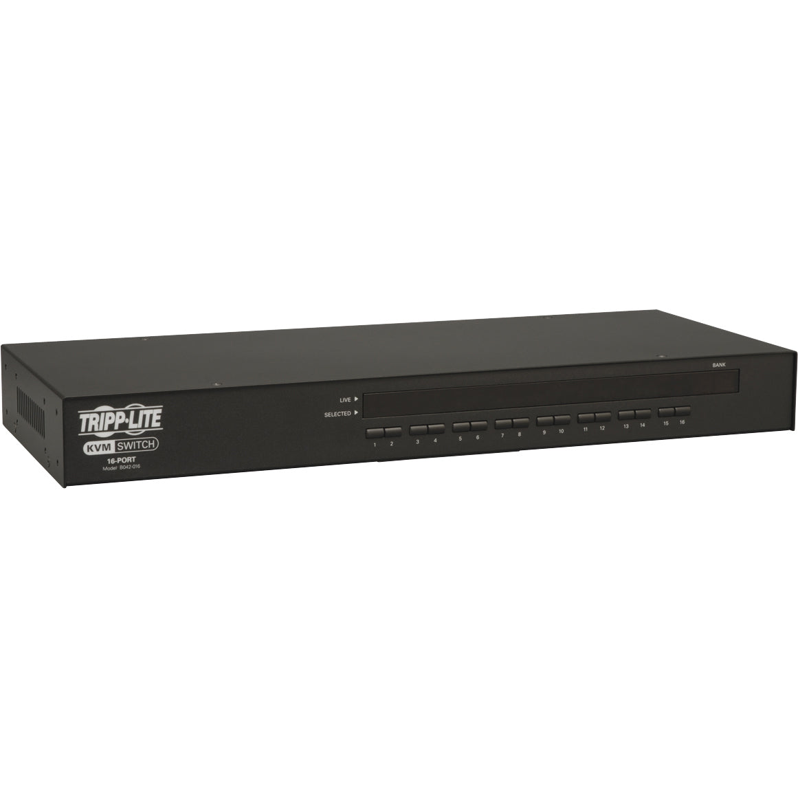 Tripp Lite 16-Port Rackmount USB / PS2 KVM Switch w/ On-Screen Display 1U - 16 x 1 - 16 x HD-15 - 1U - Rack-mountable - B042-016