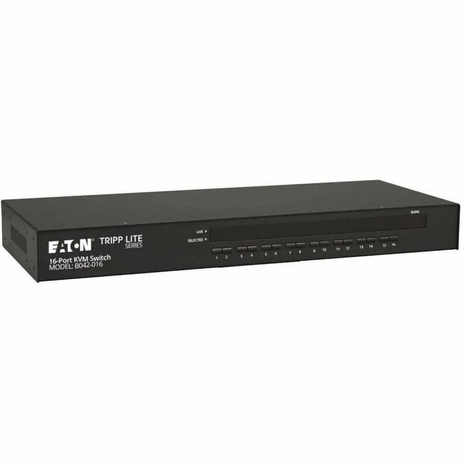 Tripp Lite 16-Port Rackmount USB / PS2 KVM Switch w/ On-Screen Display 1U - 16 x 1 - 16 x HD-15 - 1U - Rack-mountable - B042-016