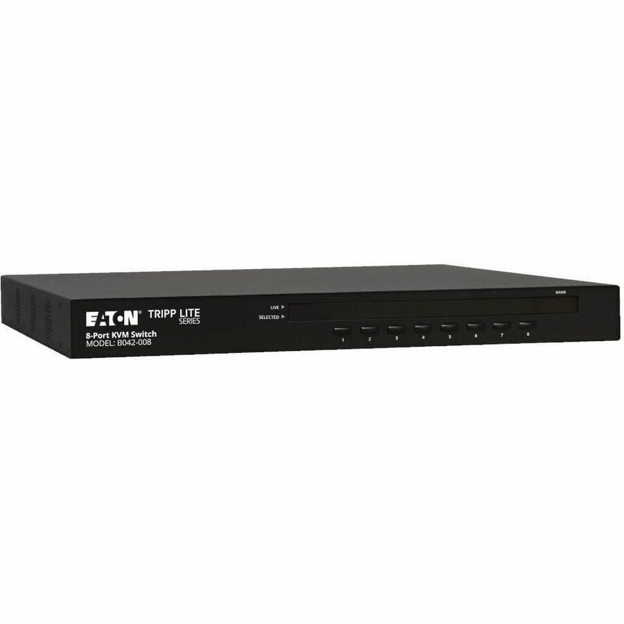 Tripp Lite Rackmount KVM Switch 8-Port / USB / PS2 w/ On Screen Display 1U - 8 x 1 - 8 x HD-15 - 1U - Rack-mountable - B042-008