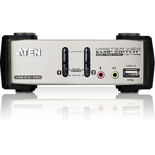 Aten CS1732B 2-Port USB KVMP Switch - 2 x 1 - 2 x HD-15 Keyboard/Mouse/Video - CS1732B