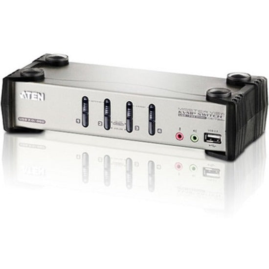 Aten CS1734B 4-Port USB KVMP Switch - 4 x 1 - 4 x HD-15 Keyboard/Mouse/Video - CS1734B