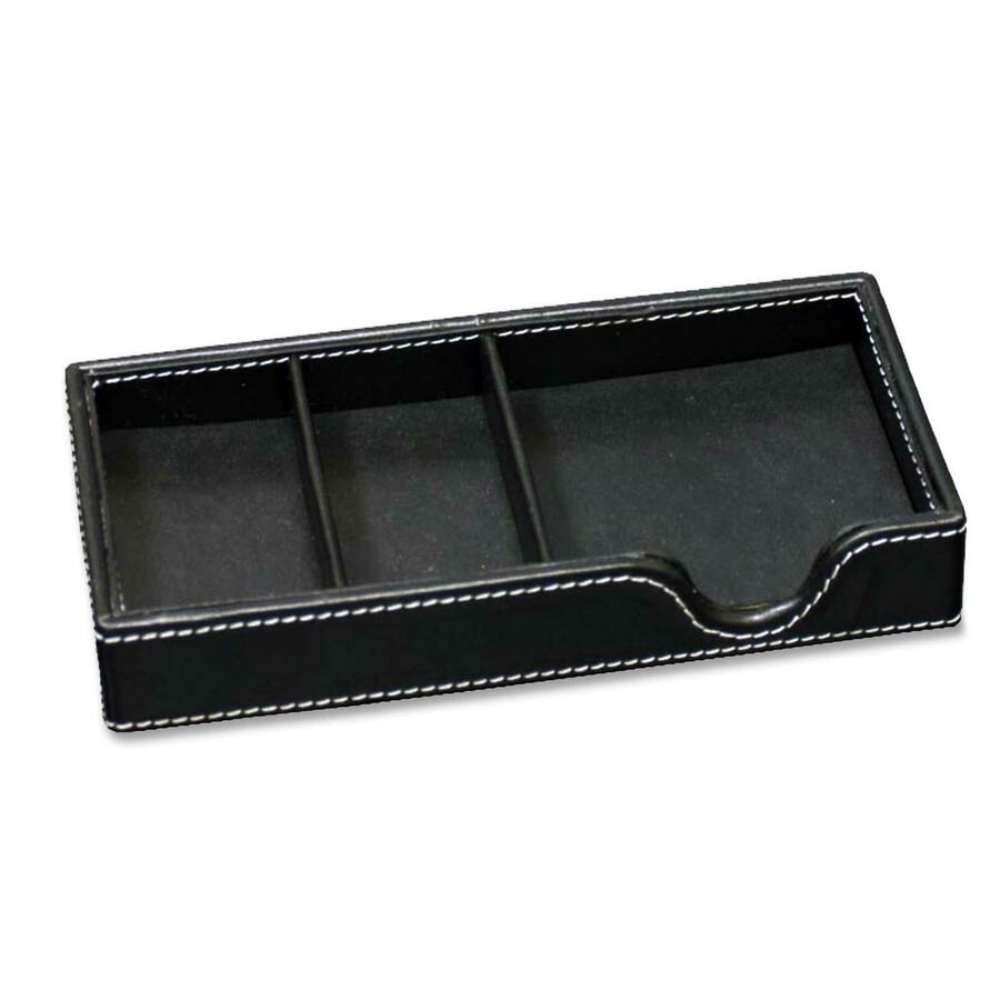 Filemode Stitched Simulated Desktop Organizer - Leather - Black - 00928