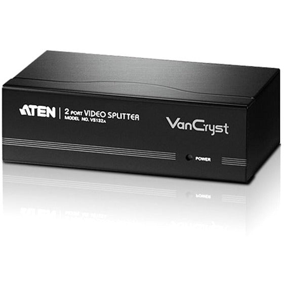 Aten VS132A Video Splitter-TAA Compliant - 1 x HD-15 Video In, 2 x HD-15 Video Out - 2048 x 1536 @ 60Hz - VGA, XGA, SVGA, UXGA, QXGA - VS132A