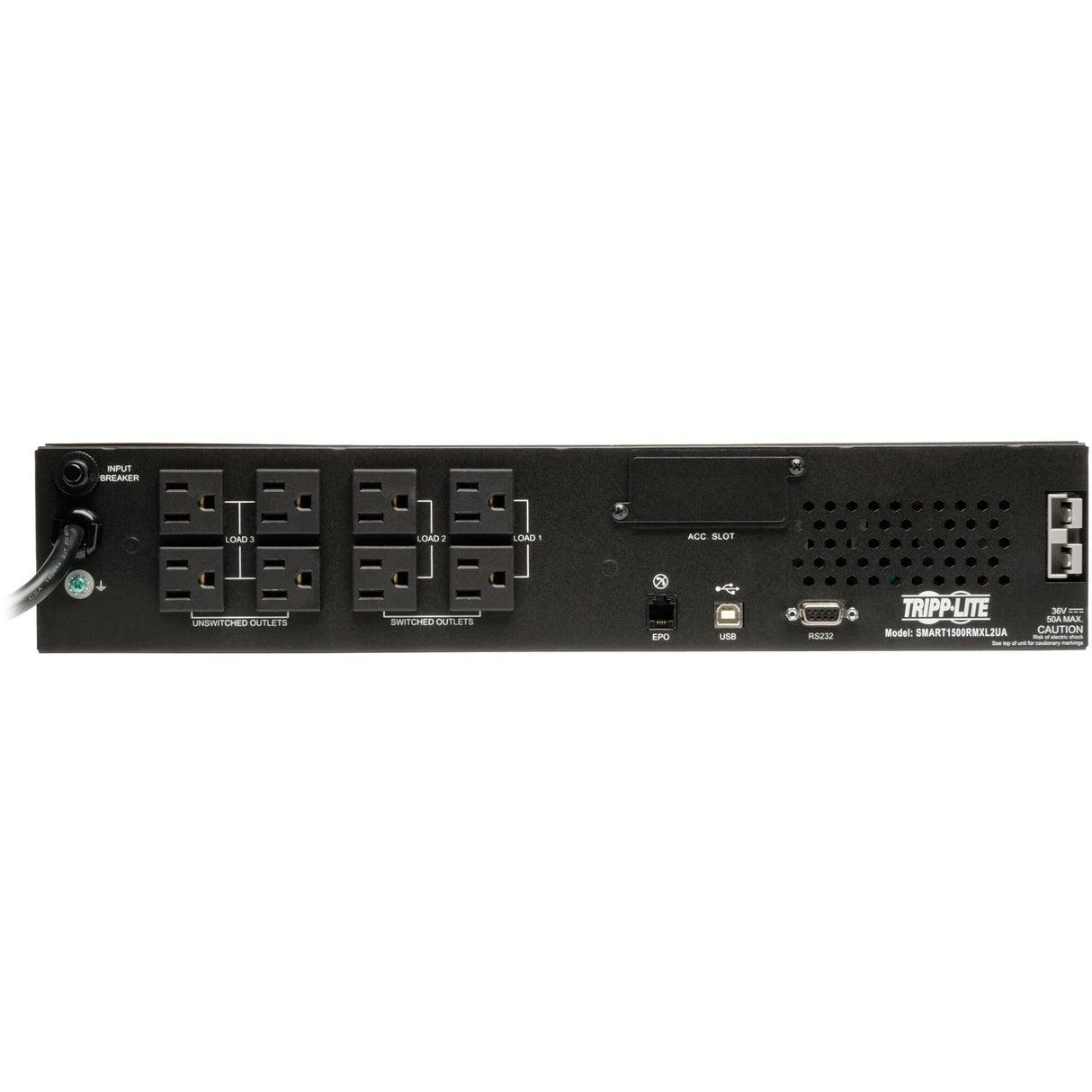 Tripp Lite UPS Smart 1500VA 1350W Rackmount AVR 120V Pure Sine Wave USB DB9 2URM TAA GSA - 1500VA/1350W - 4.9 Minute Full Load - 8 x NEMA 5-15R - SM1500RMXL2UTAA
