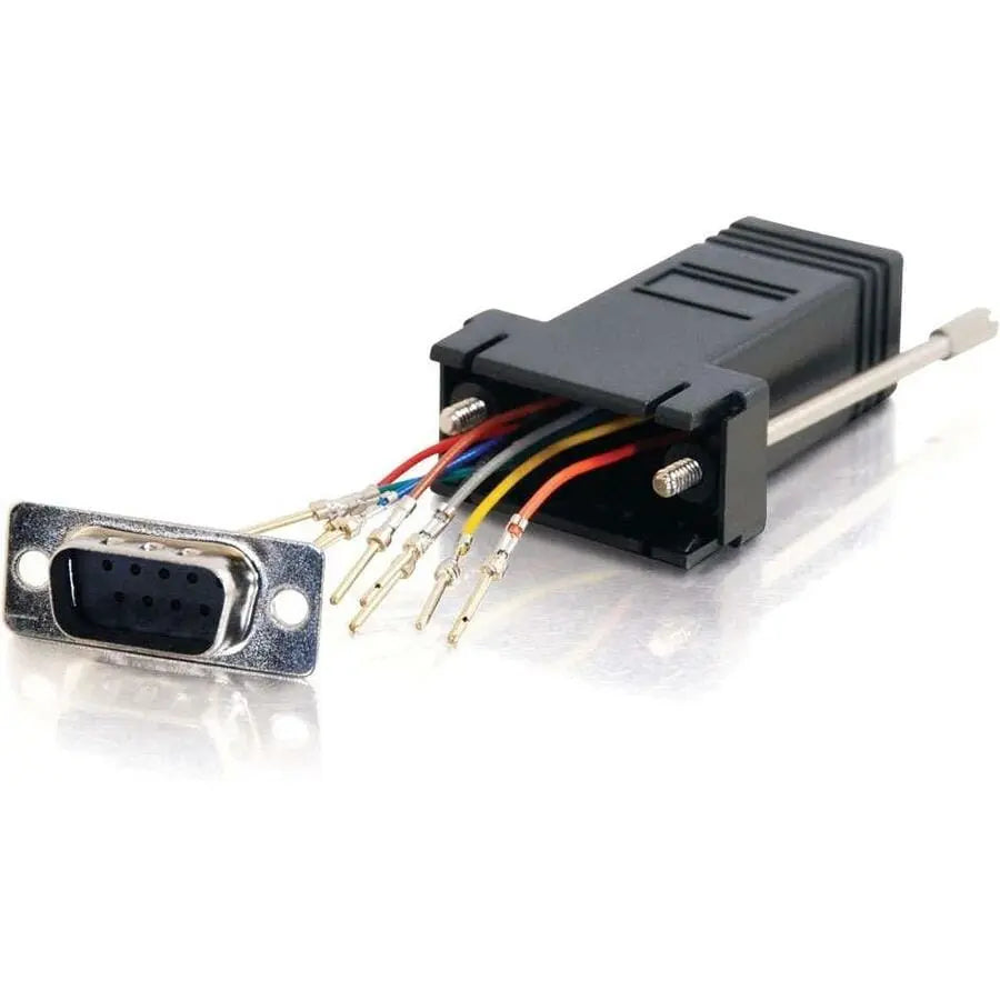 C2G RJ45 to DB9 Male Modular Adapter - Black - 1 Pack - 1 x 9-pin DB-9 Male - 1 x RJ-45 Female - Black - 02947 - eCommerce Business Prime