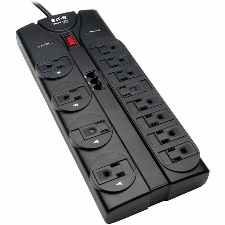 Tripp Lite Surge Protector Power Strip 12 Outlets 8ft Cord Tel/Modem 2160J - 12 x NEMA 5-15R - 1875 VA - 2160 J - 120 V AC Input - Phone/Fax/Modem/DSL - TLP1208TEL