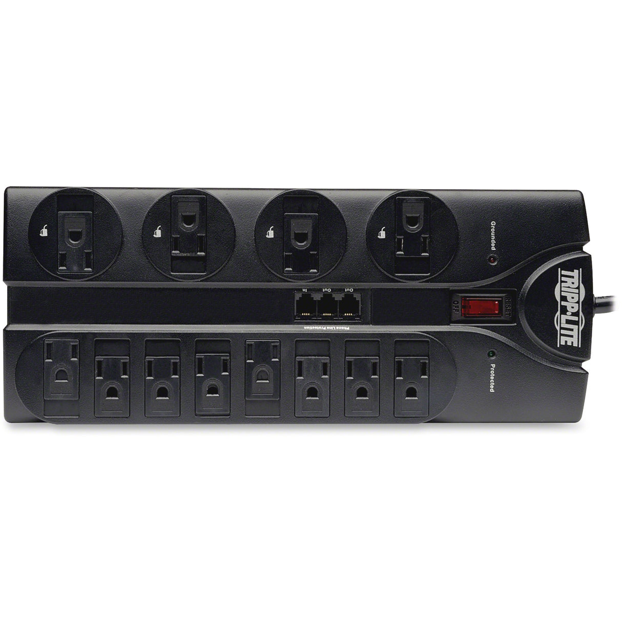 Tripp Lite Surge Protector Power Strip 12 Outlets 8ft Cord Tel/Modem 2160J - 12 x NEMA 5-15R - 1875 VA - 2160 J - 120 V AC Input - Phone/Fax/Modem/DSL - TLP1208TEL