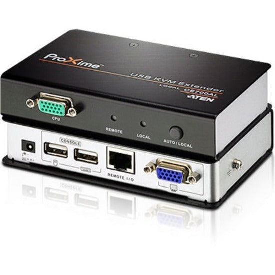 ATEN Proxime CE700A KVM Console/Extender - 1 Computer(s) - 1 Local User(s) - 1 Remote User(s) - 492.13 ft Range - WUXGA - 1920 x 1200 Maximum Video Resolution - 2 x Network (RJ-45) - 4 x USB - 2 x VGA... - CE700A