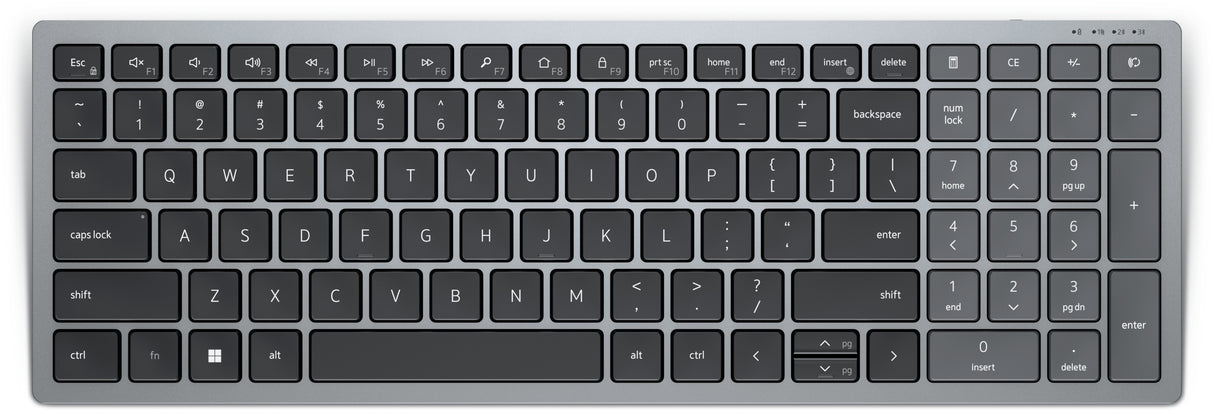 DELL KB740 keyboard Office RF Wireless + Bluetooth QWERTY English Grey, Black