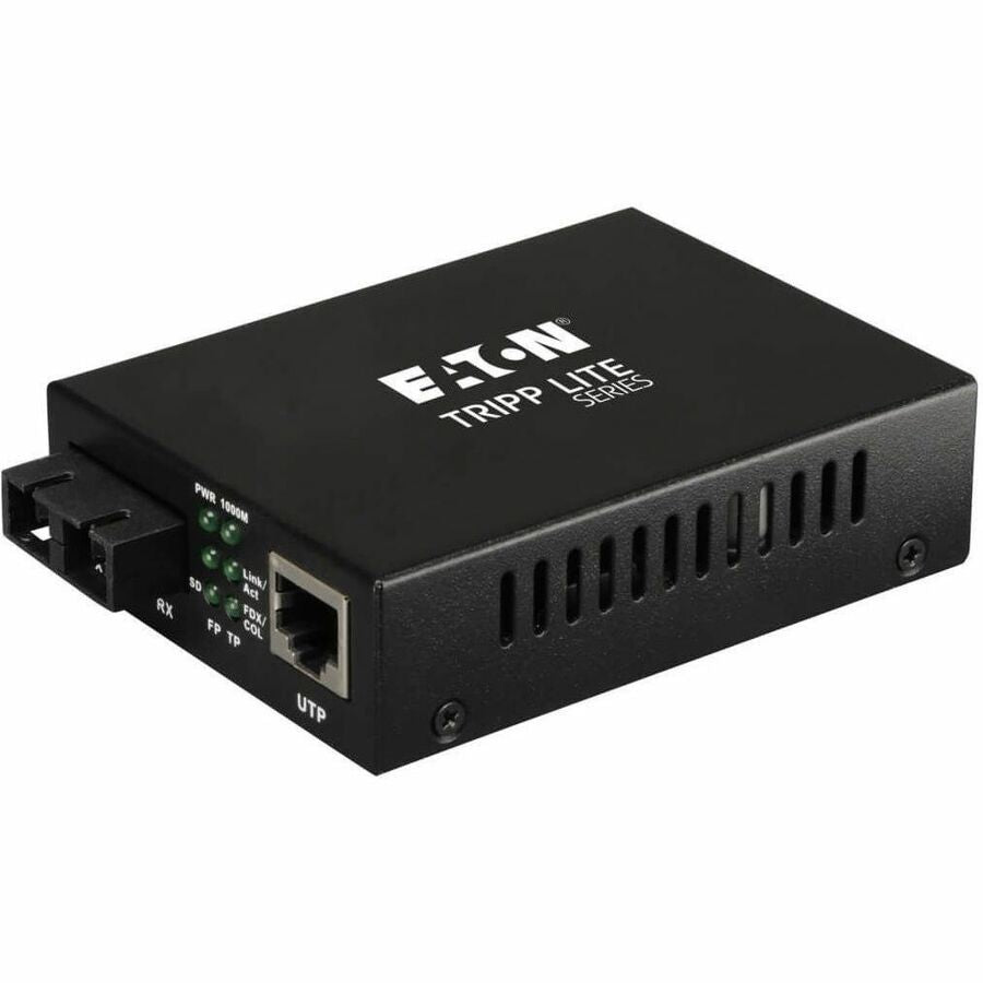 Tripp Lite Fiber Optic 10/100/1000 to 1000BaseLX SC Gigabit Multimode Media Converter 2km 1310nm - 1 x Network (RJ-45) - 1 x SC Ports - 10/100/1000Base-T, 1000Base-FX - External - N785-001-SC