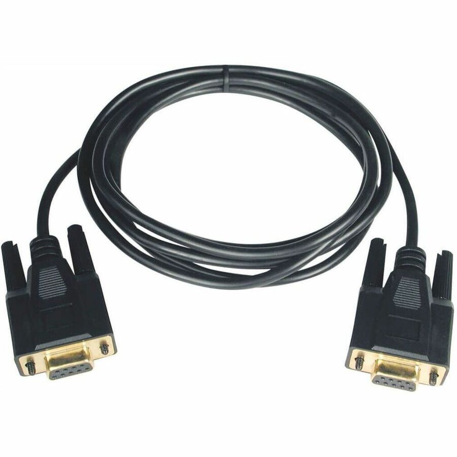 Tripp Lite 10ft Null Modem Serial RS232 Cable Adapter DB9 Female / Female - 10 ft - 1 x DB-9 Female Serial - 1 x DB-9 Female Serial - Shielding - Black - P450-010