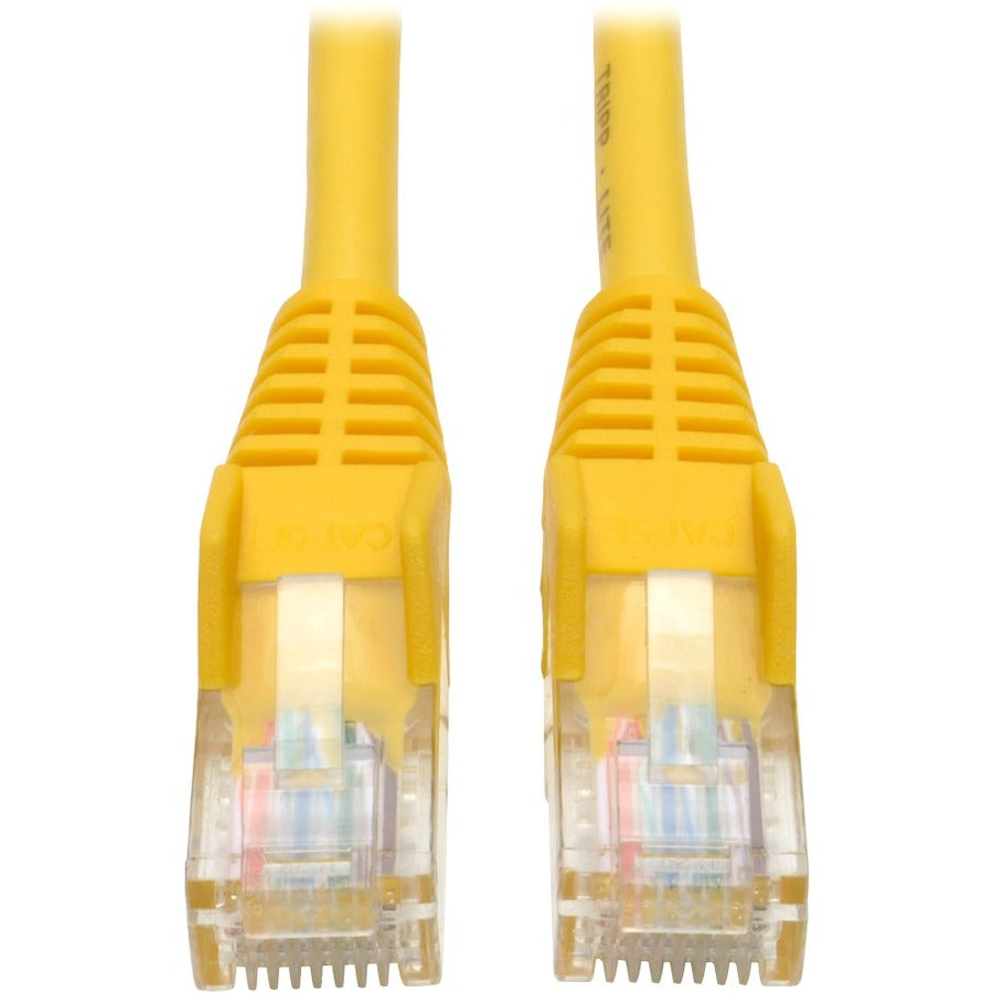 Tripp Lite 10ft Cat5e Cat5 350MHz Snagless Patch Cable RJ45 M/M Yellow 10' - Category 5e - 10ft - 1 x RJ-45 Male Network - 1 x RJ-45 Male Network - Yellow - N001-010-YW