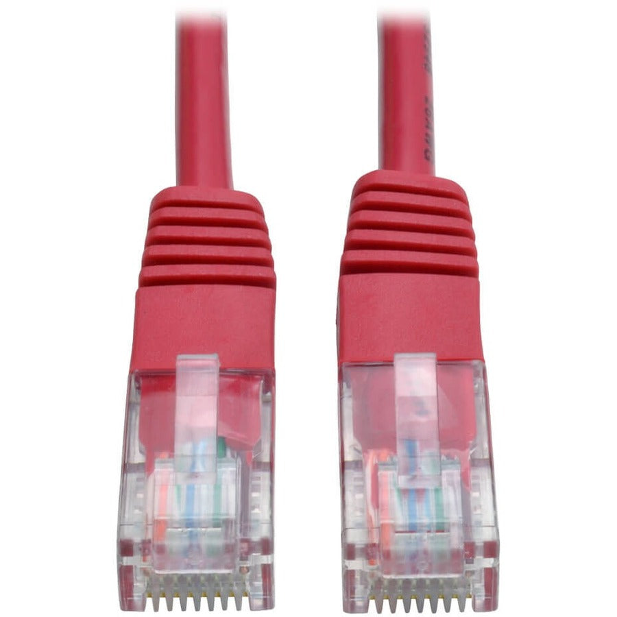 Tripp Lite 1ft Cat5e / Cat5 350MHz Molded Patch Cable RJ45 M/M Red 1' - Category 5e - 1ft - 1 x RJ-45 Male Network - 1 x RJ-45 Male Network - Red - N002-001-RD