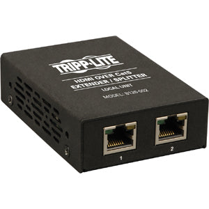 Tripp Lite 2-Port HDMI Over Cat5/Cat6 A/V Extender / Video Splitter 1080p 150' - 1 Input Device - 200 ft Range - 2 x Network (RJ-45) - 1 x HDMI In - Full HD - 1920 x 1080 - Twisted Pair - Rack-mountab... - B126-002