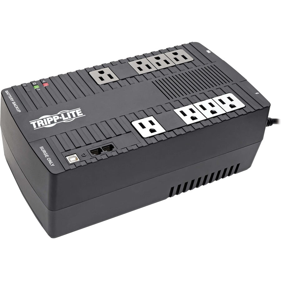 Tripp Lite UPS 700VA 350W Desktop Battery Back Up AVR Compact 120V USB RJ11 50/60Hz - Desktop - 2 Minute Stand-by - 110 V AC Input - 120 V AC Output - 8 x NEMA 5-15R - AVR700U