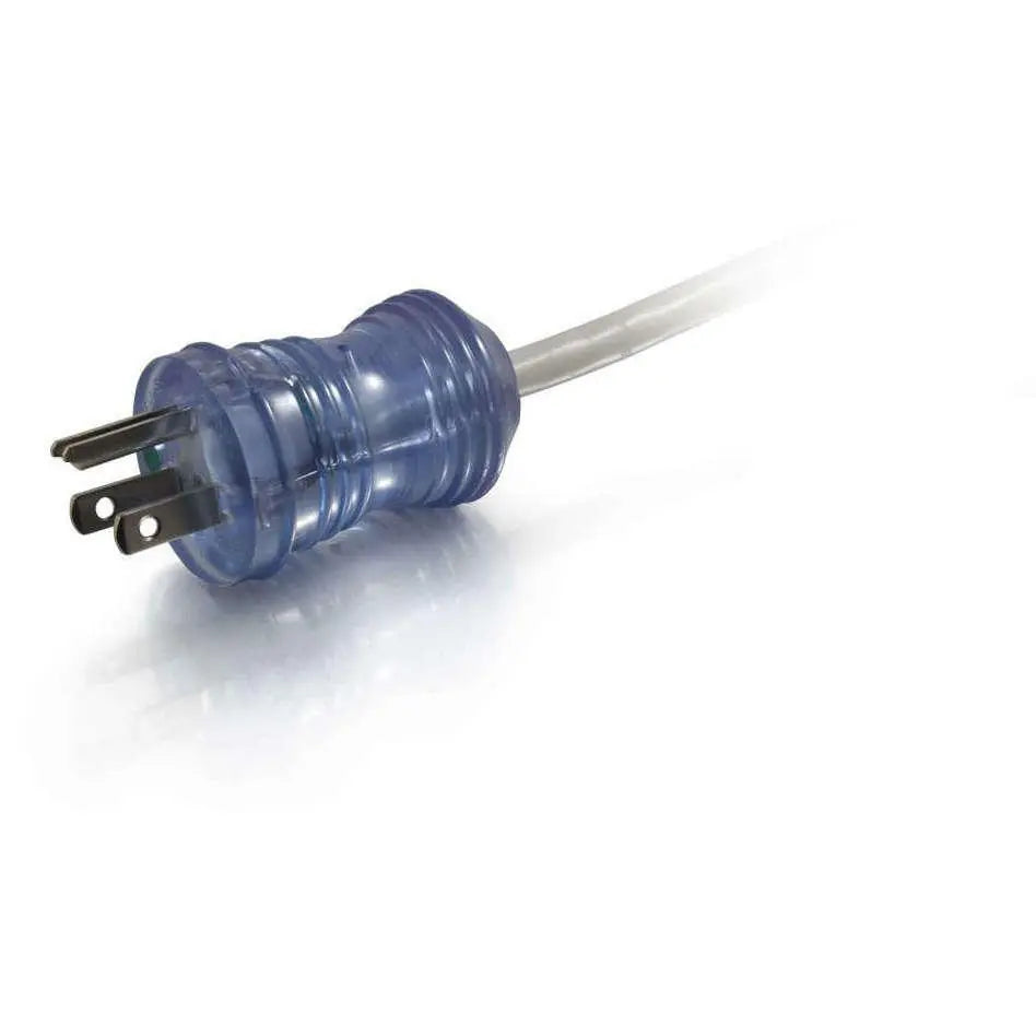 C2G 15ft 16 AWG Hospital Grade Power Cord (NEMA 5-15P to IEC320C13R) - Gray with Clear Connectors - For Monitor, Printer, Scanner - 125 V AC13 A - Gray - 15 ft Cord Length - 48052 C2G