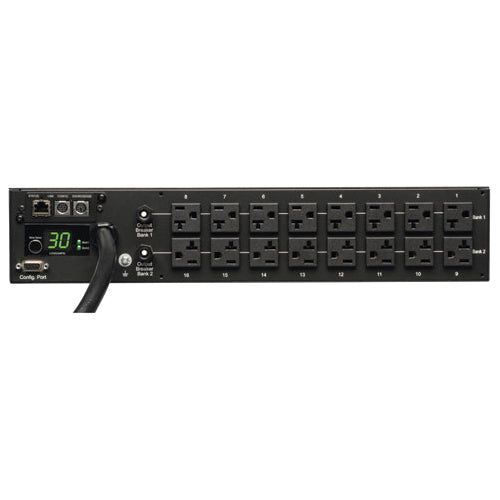 Tripp Lite PDU Monitored 120V 30A 5-15/20R 16 Outlet L5-30P Horizontal 2URM - 16 x NEMA 5-15/20R - 2U - Rack-mountable - PDUMNH30