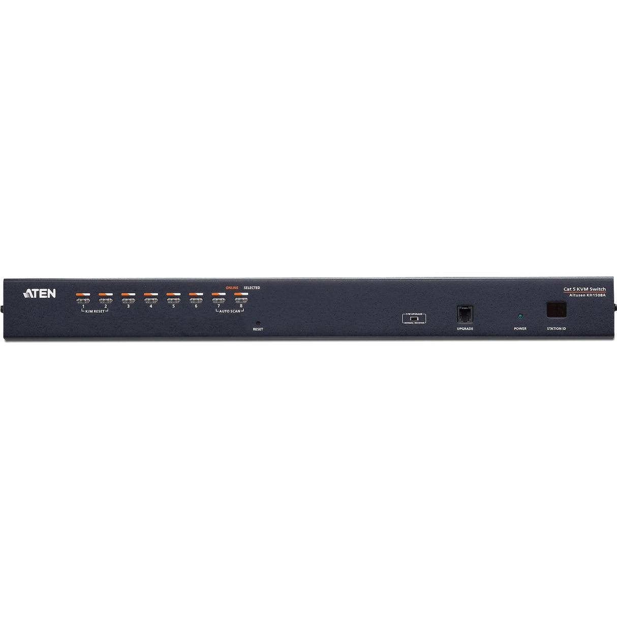 ATEN KH1508A KVM Extender - 8 Computer(s) - UXGA - 1600 x 1200 Maximum Video Resolution - 8 x Network (RJ-45) - 2 x PS/2 Port - 1 x VGA - 110 V AC, 220 V AC Input Voltage - Rack-mountable - 1U - KH1508A