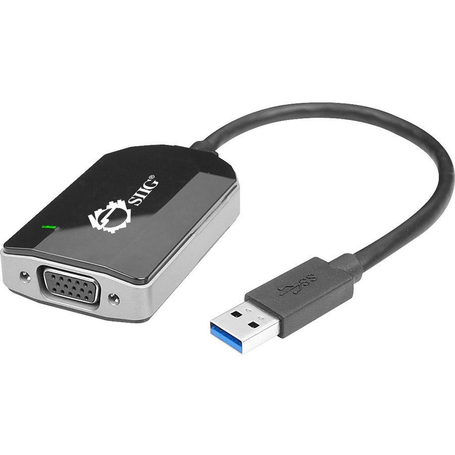 SIIG USB 3.0 to VGA Multi Monitor Video Adapter - USB 3.0 - 1 x VGA - 2048 x 1152 Supported - JU-VG0211-S1