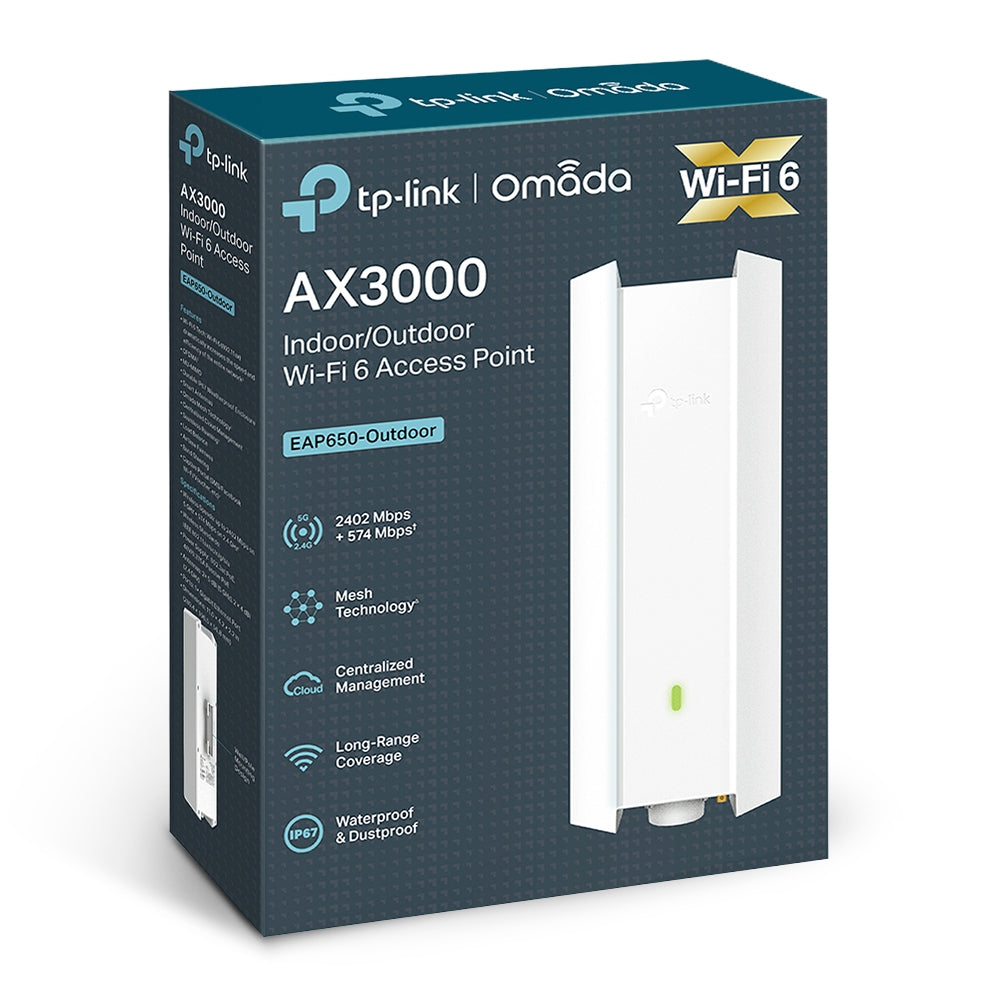 TP-Link Omada AX3000 Indoor/Outdoor WiFi 6 Access Point - EAP650-OUTDOOR