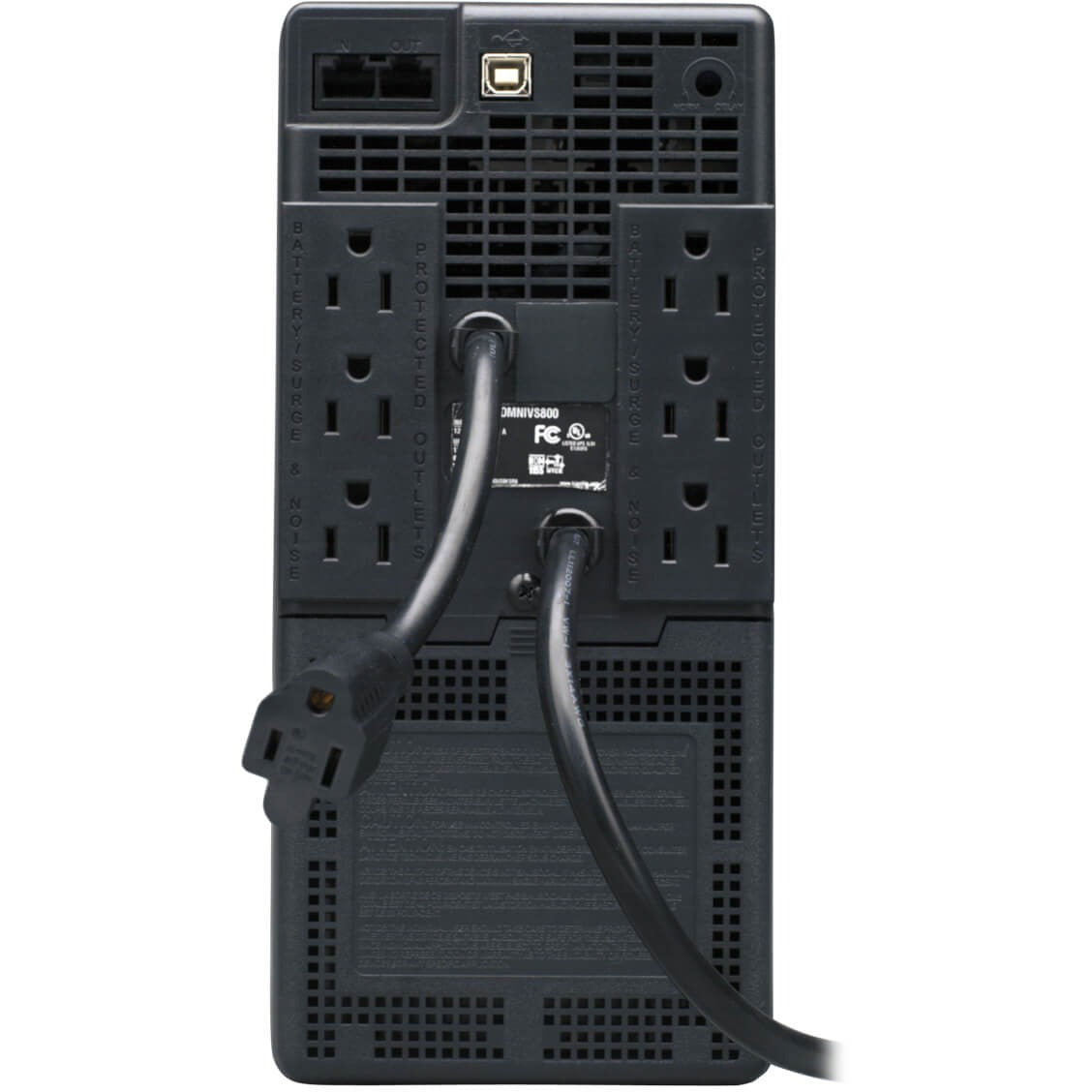 Tripp Lite UPS 800VA 475W Battery Back Up Tower AVR 120V USB RJ11 RJ45 - Tower - 4 Hour Recharge - 3.50 Minute Stand-by - 110 V AC Input - 120 V AC Output - 6 x NEMA 5-15R, 1 x NEMA 5-15R - OMNIVS800