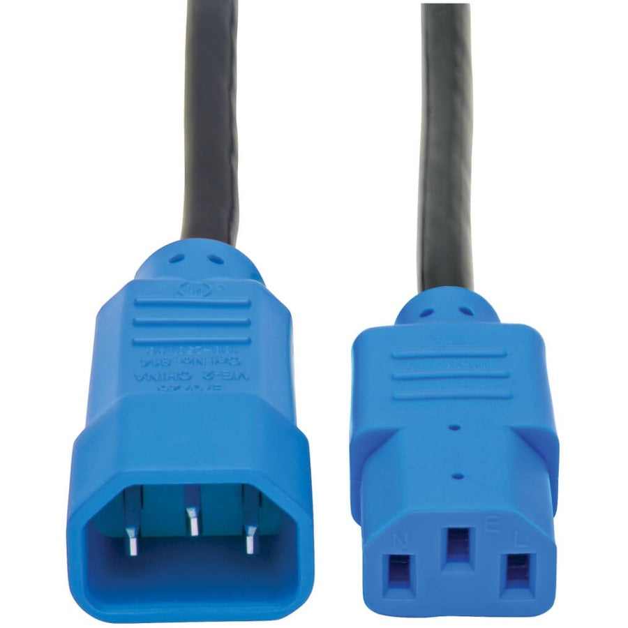 Tripp Lite Computer Power Extension Cord 10A 18AWG C14 to C13 Blue Plug 4ft - 10A, 18AWG (IEC-320-C14 to IEC-320-C13 with Blue Plugs) 4-ft. - P004-004-BL