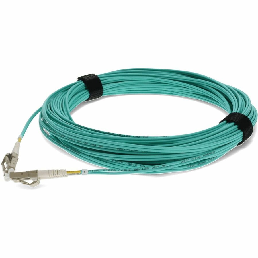 AddOn 12m LC (Male) to LC (Male) Aqua OM4 Duplex Fiber OFNR (Riser-Rated) Patch Cable - 100% compatible and guaranteed to work in OM4 and OM3 applications - ADD-LC-LC-12M5OM4