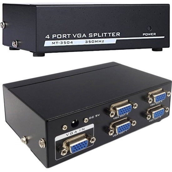 4XEM 4-Port VGA Splitter 350 MHz - 350 MHz to 350 MHz - 2048 x 1536 - 213 ft Maximum Operating Distance - VGA In - VGA Out - 4XVGASP3504