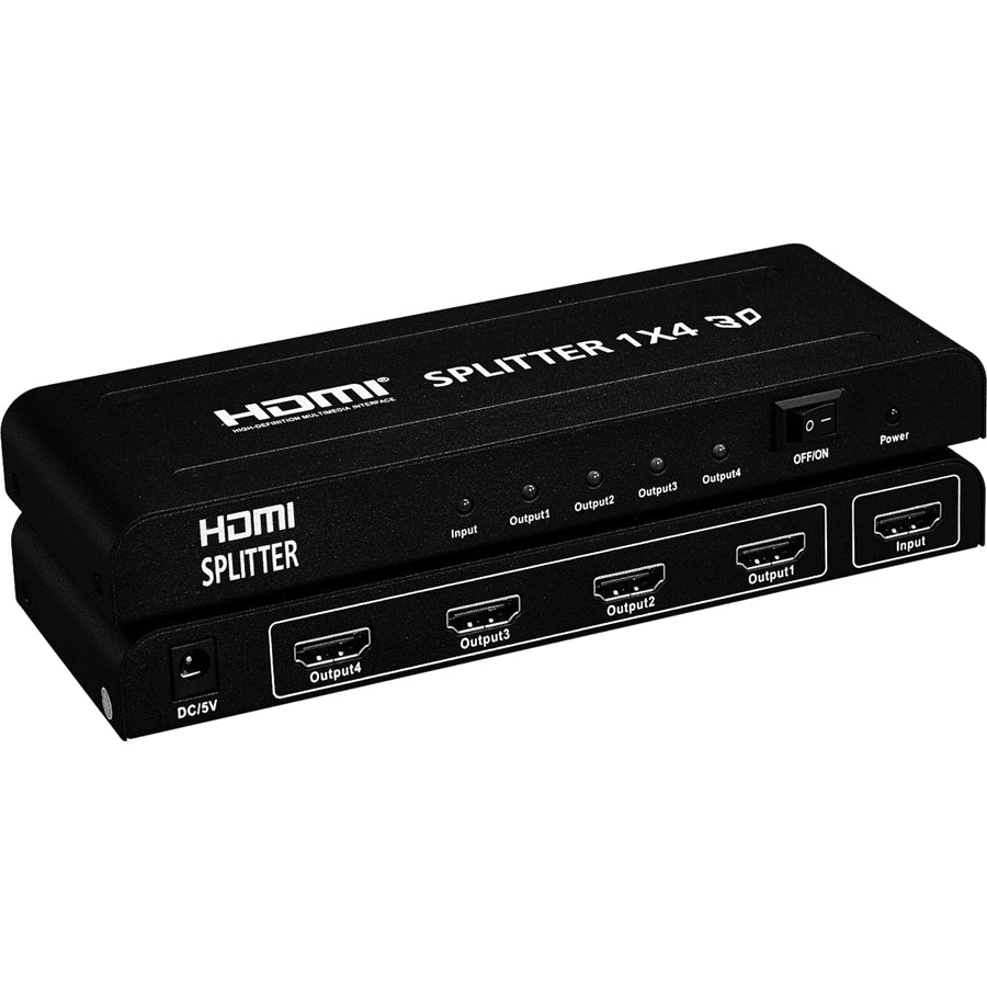 4XEM 4 Port high speed HDMI video splitter fully supporting 1080p, 3D for Blu-Ray, gaming consoles and all other HDMI compatible devices - 4XEM 1080p/3D 1 HDMI in 4 HDMI out video splitter and amplifi... - 4XHDMISP1X4